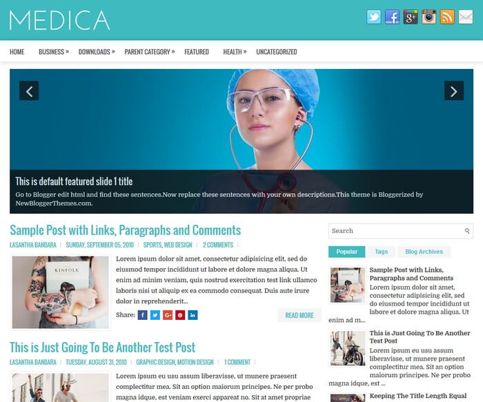 Medica Blogger Template