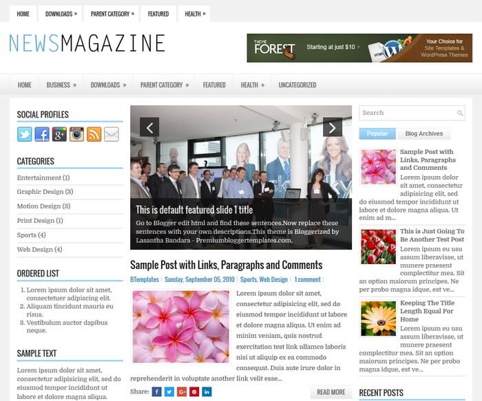 NewsMagazine Blogger Template