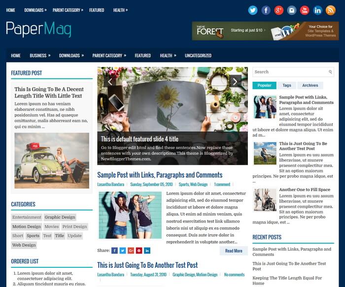 PaperMag Blogger Template