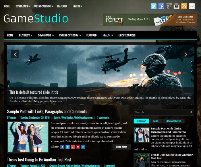 GameStudio Blogger Template