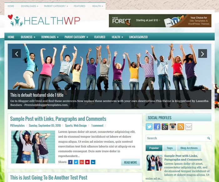 HealthWp Blogger Template