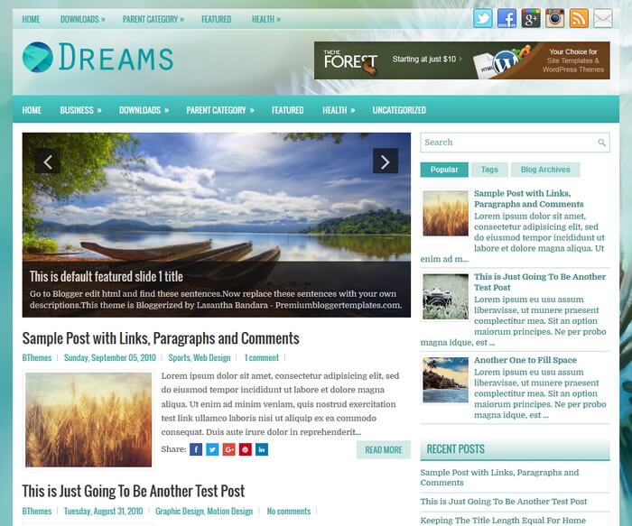 Dreams Blogger Template