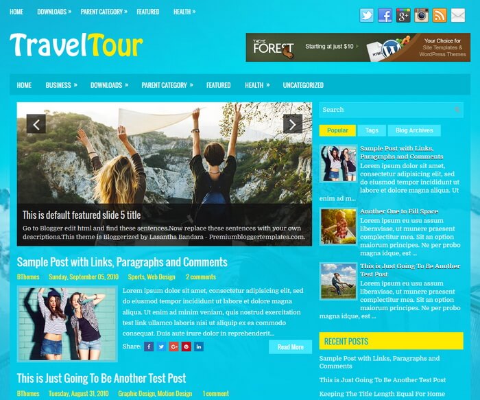 TravelTour Blogger Template