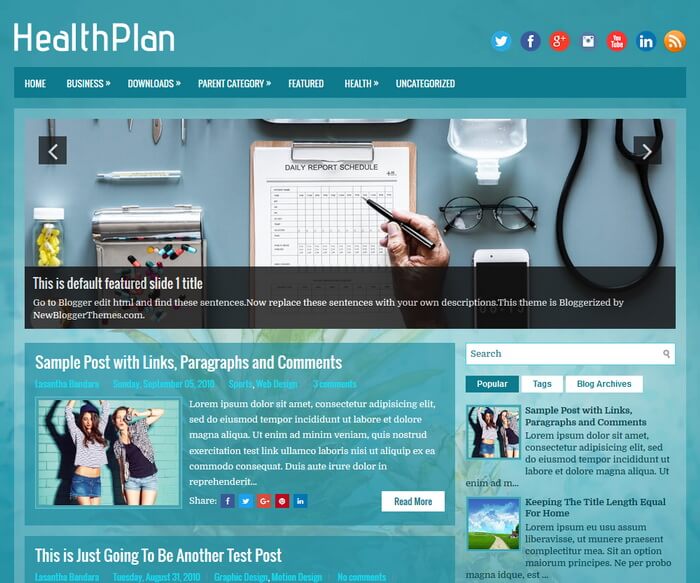 HealthPlan Blogger Template