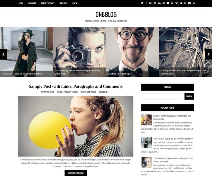 One-Blog Blogger Template