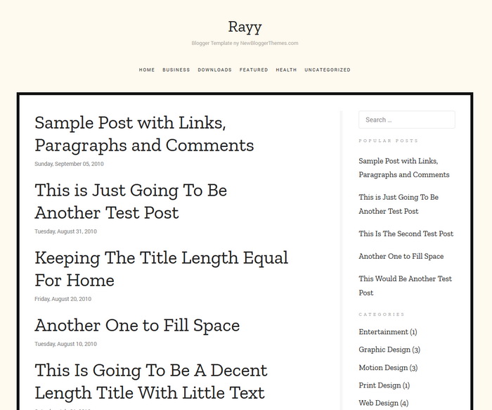 Rayy Blogger Template