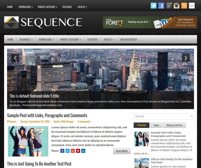 Sequence Blogger Template