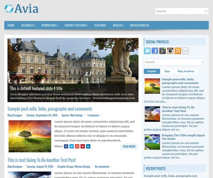 Avia Blogger Template