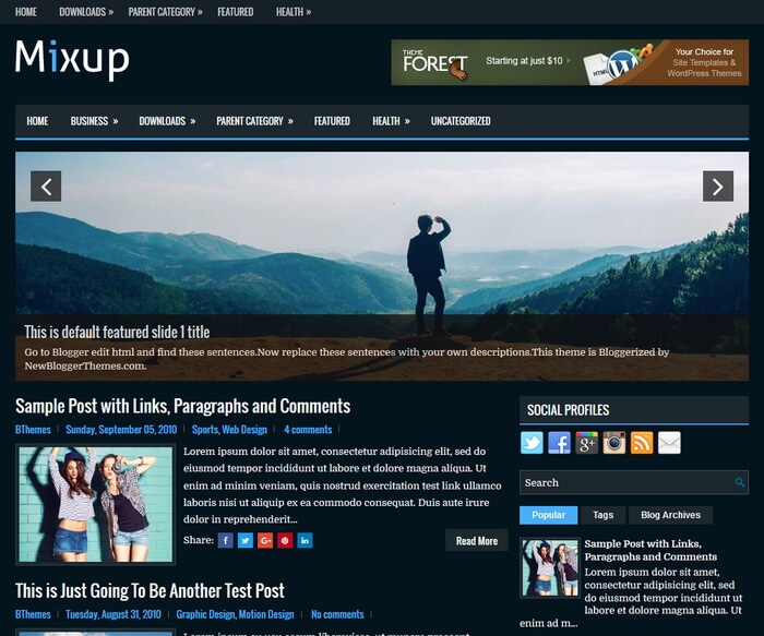 Mixup Blogger Template