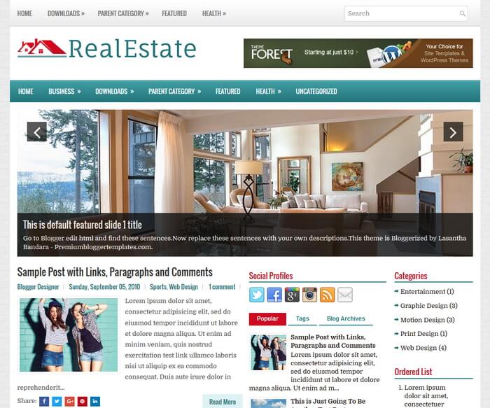 RealEstate Blogger Template