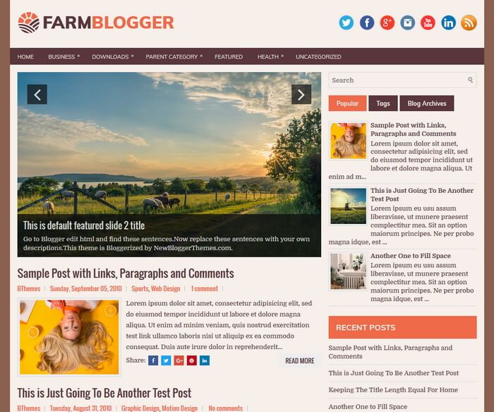 FarmBlogger Blogger Template