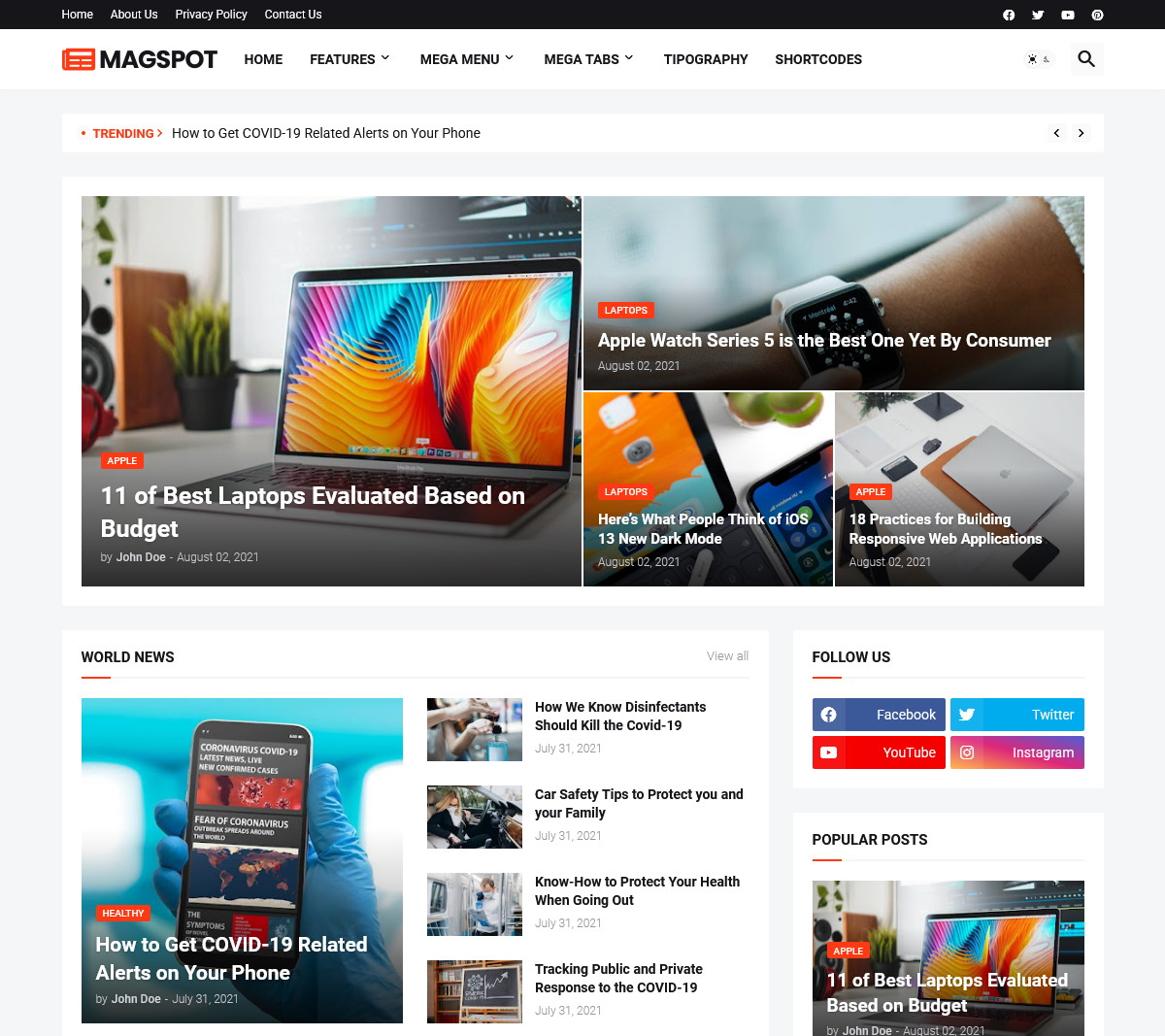 Magspot News And Magazine Blogger Template Premium Blogger Templates 2024