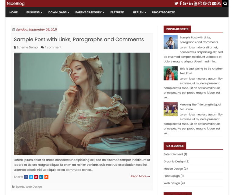 NiceBlog — Blogger template screenshot